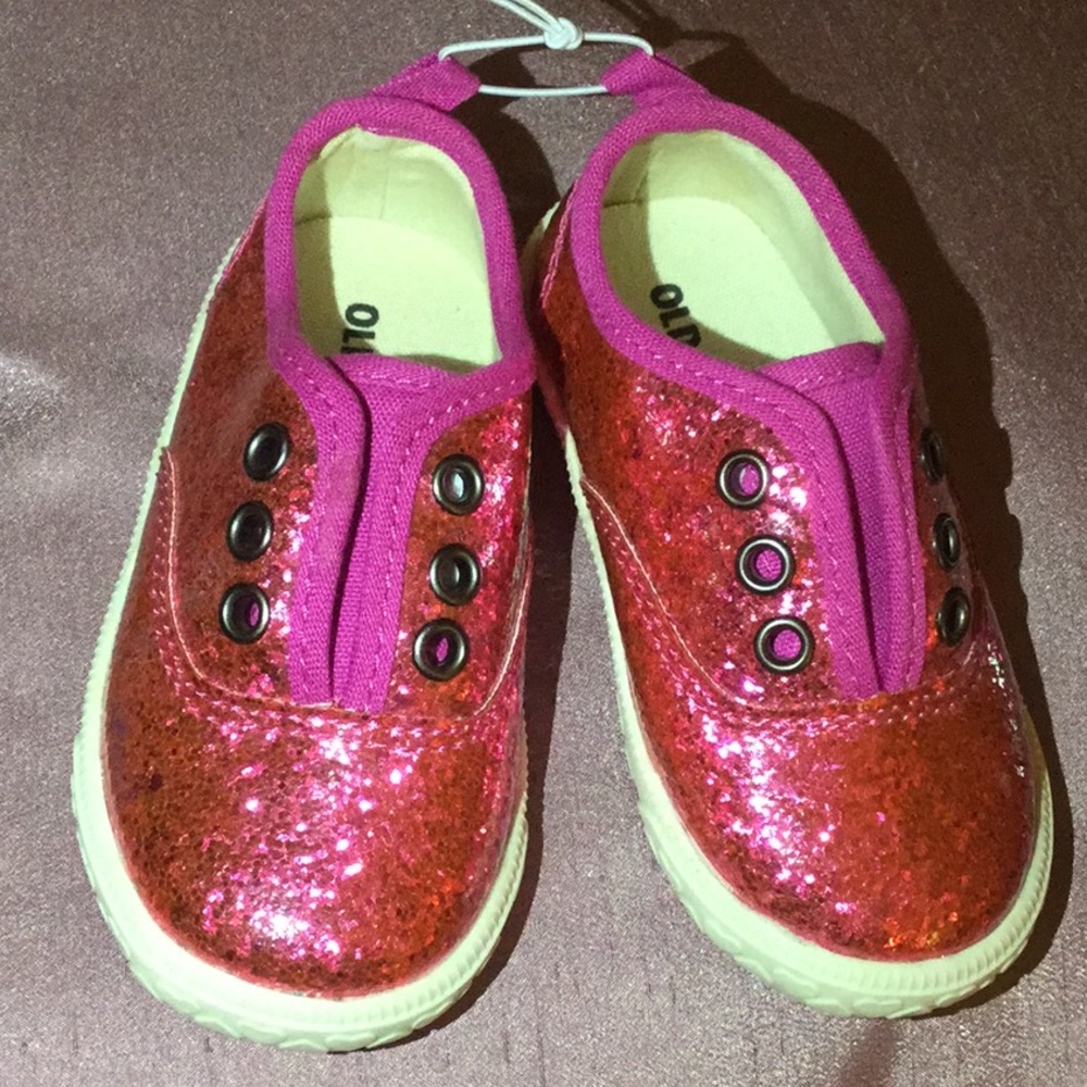 NWOT pink glitter sneakers